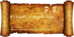 Pilipár Begónia névjegykártya